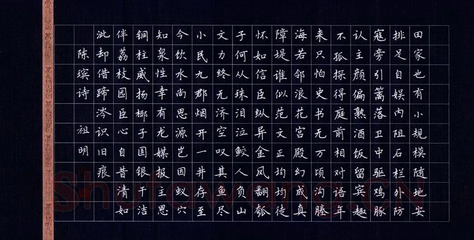 文祖明硬笔楷书陈瑸诗,文祖明硬笔书法作品