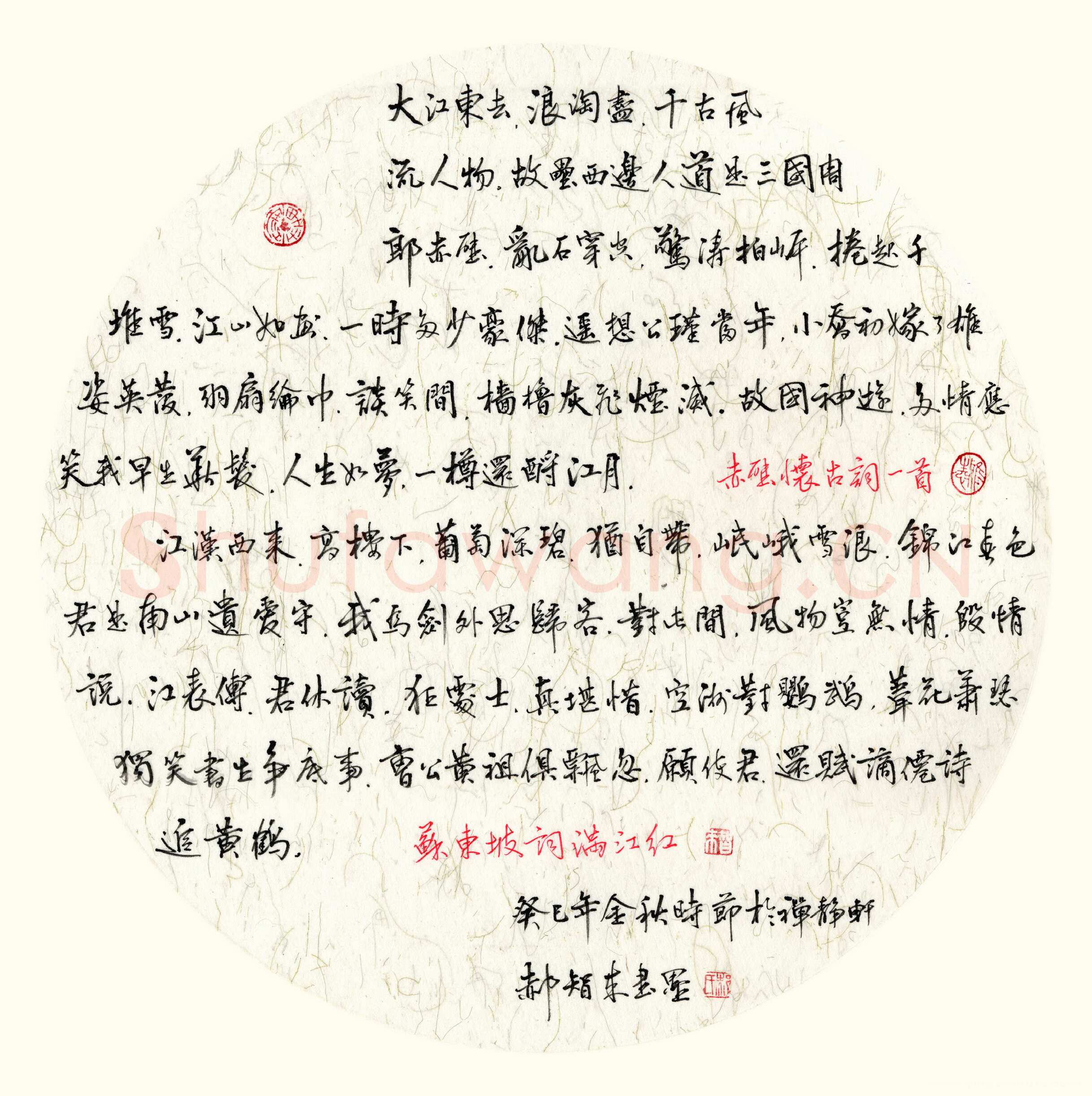 郝智来硬笔行书苏轼词二首,郝智来硬笔书法作品