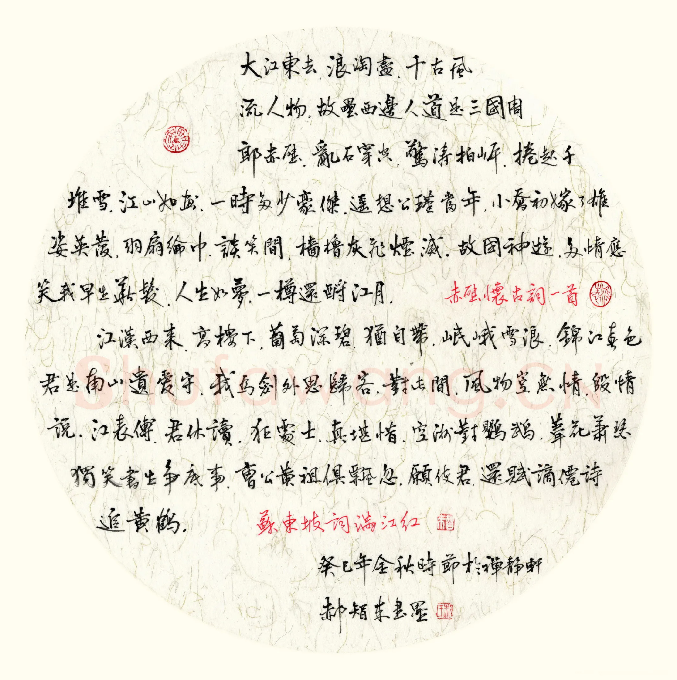 郝智来硬笔行书苏轼词二首,郝智来硬笔书法作品