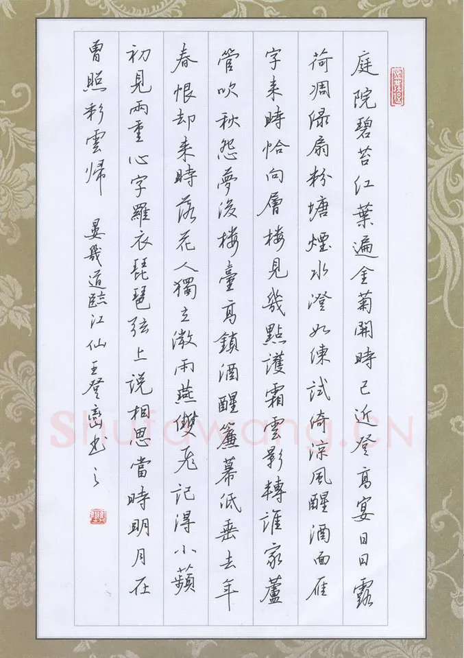 王登峦硬笔行书晏几道词临江仙,王登峦硬笔书法作品