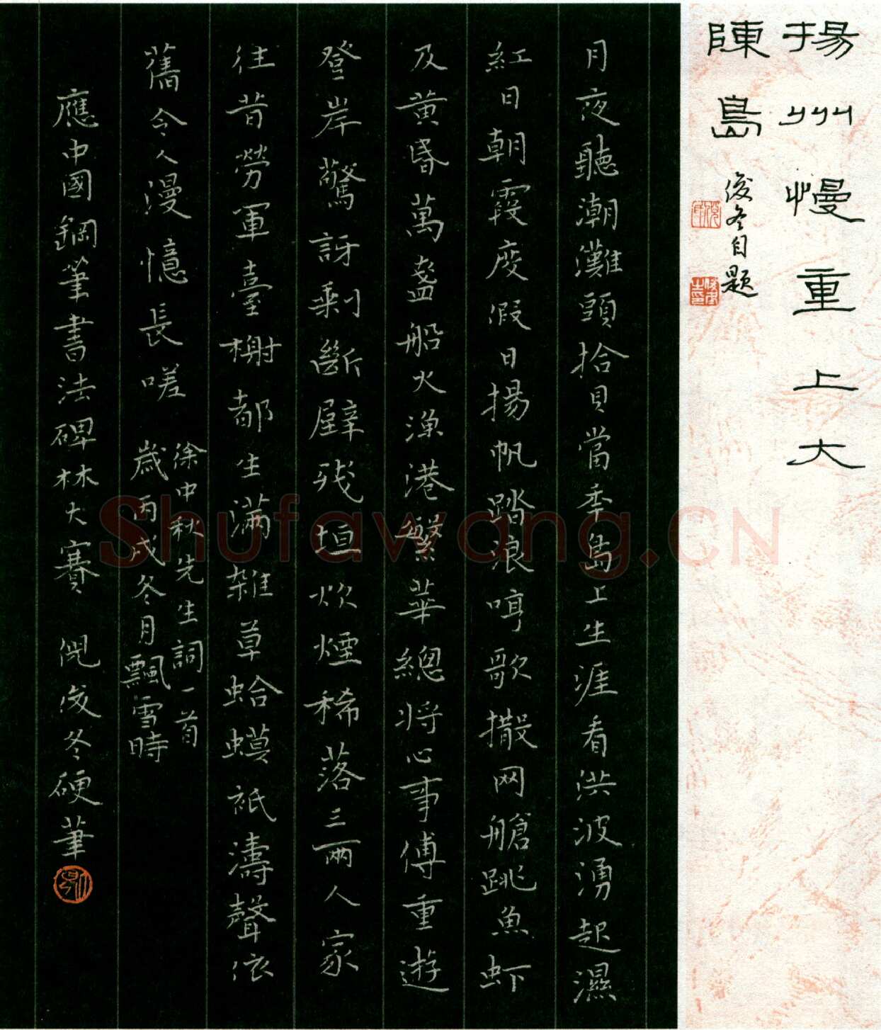 倪俊冬硬笔楷书红楼梦诗选 硬笔书法作品欣赏