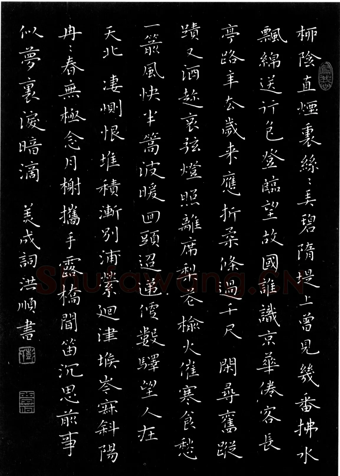 彭洪顺硬笔楷书美成词 硬笔书法作品欣赏