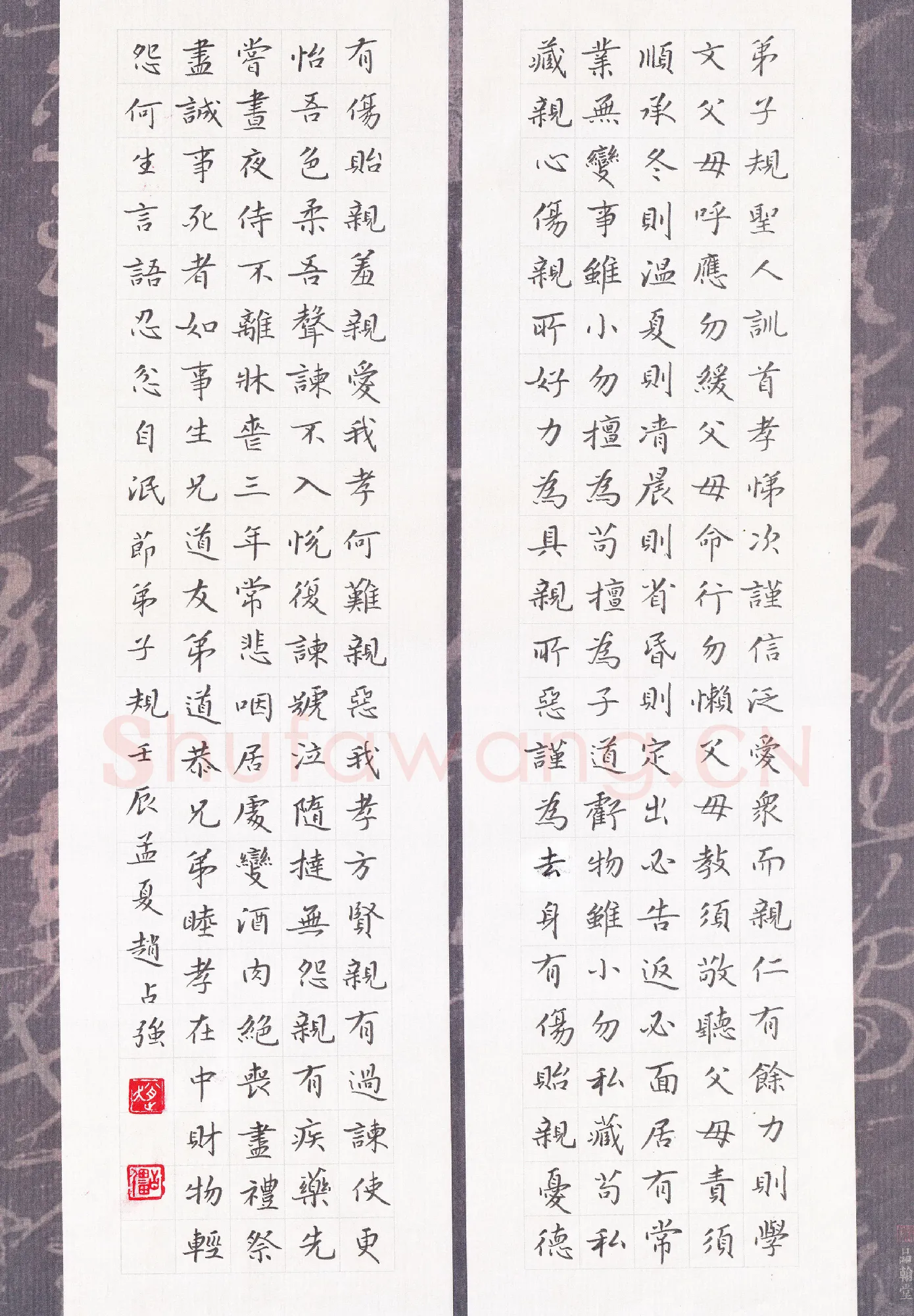 赵占强硬笔楷书节录弟子规,赵占强硬笔书法作品