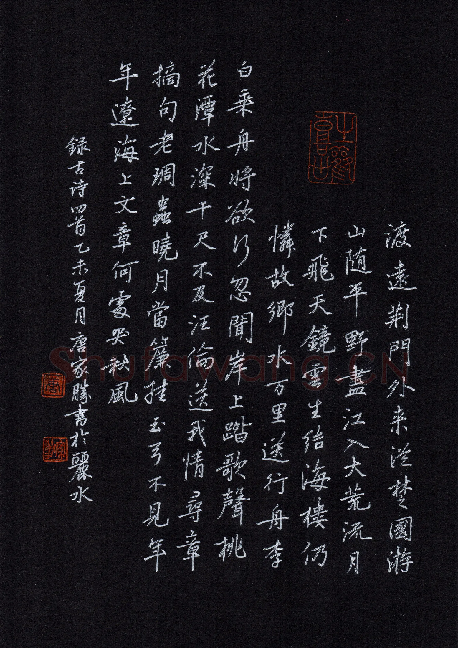 唐家胜硬笔行书古诗四首,唐家胜硬笔书法作品