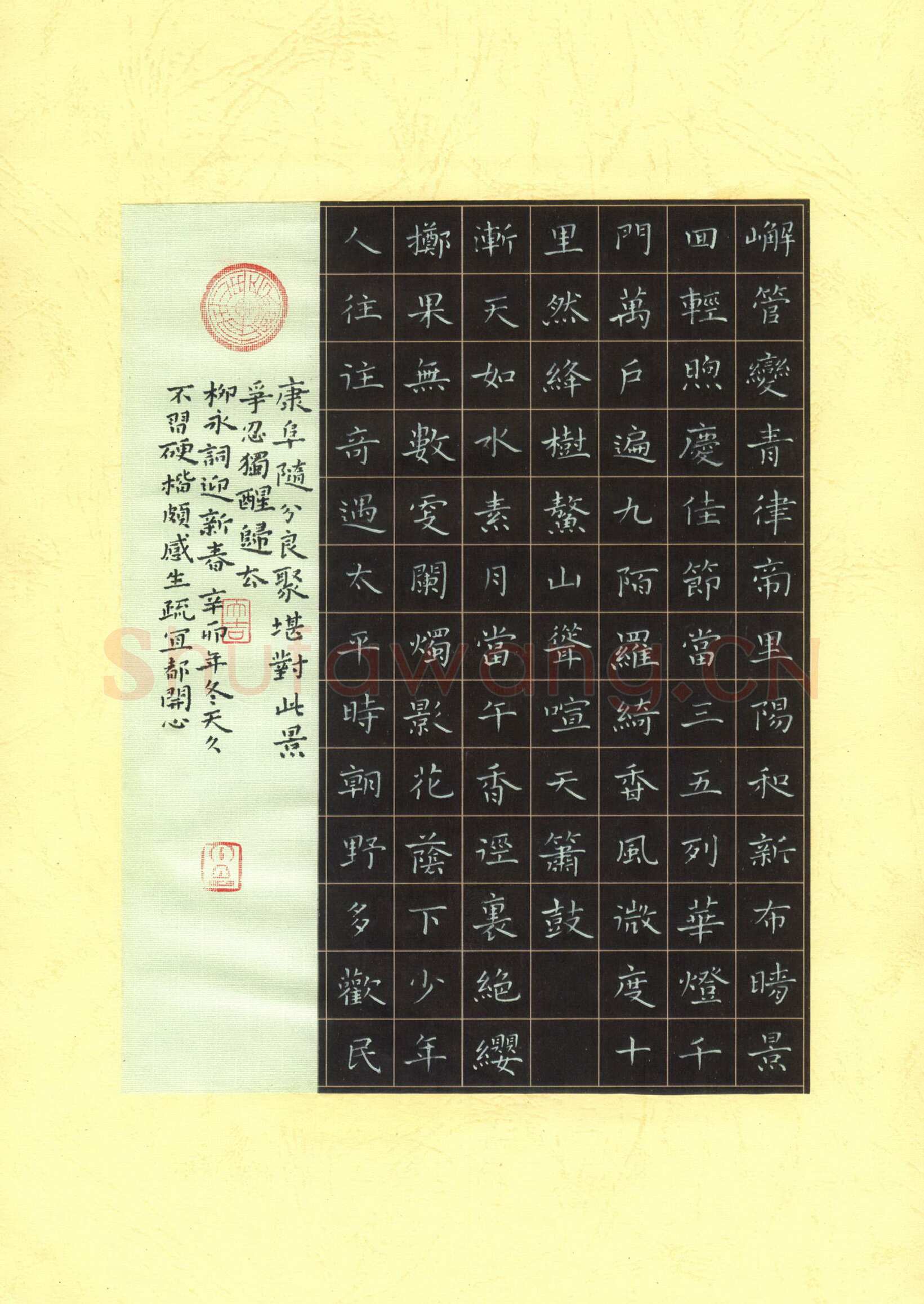 张开新硬笔楷书柳永词,张开新硬笔书法作品