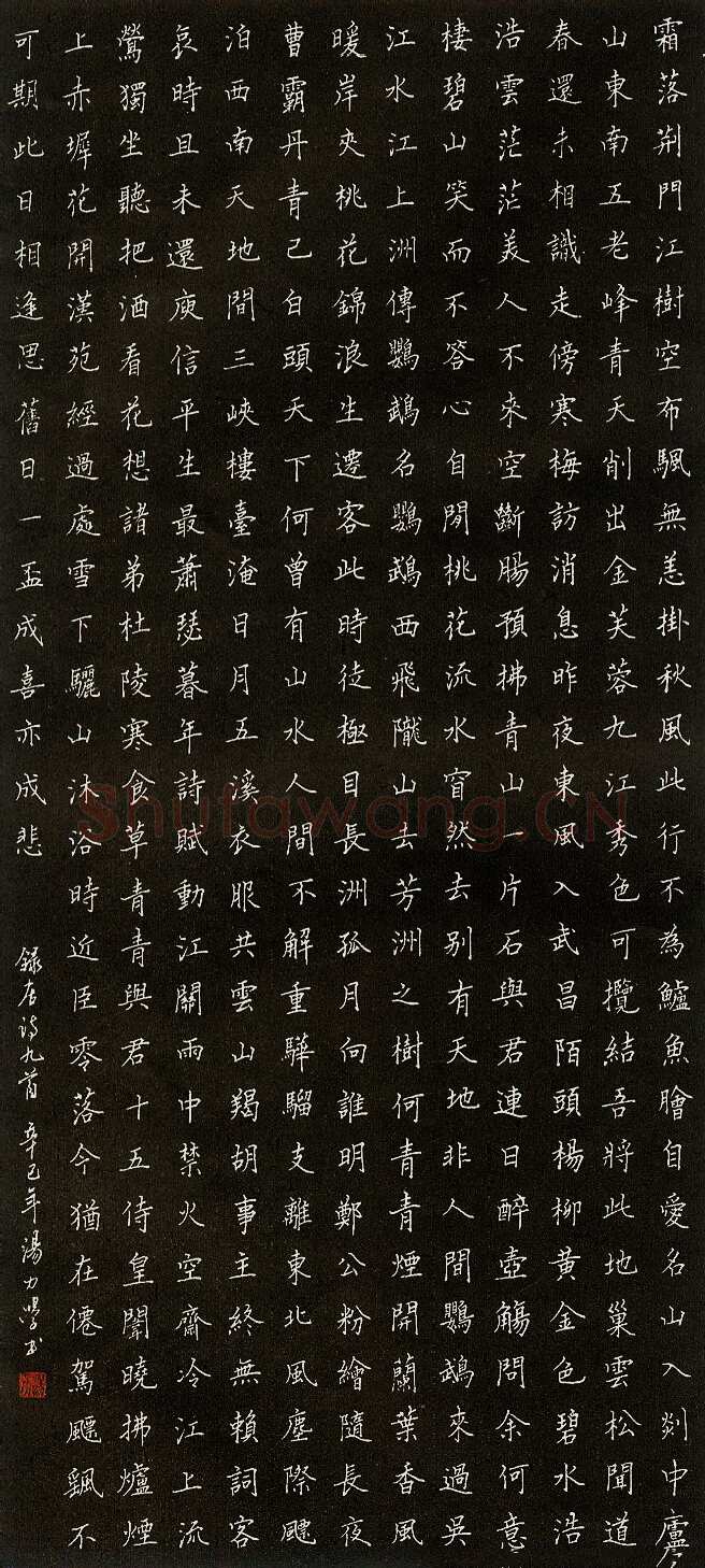 汤力硬笔录唐诗九首 硬笔书法作品欣赏
