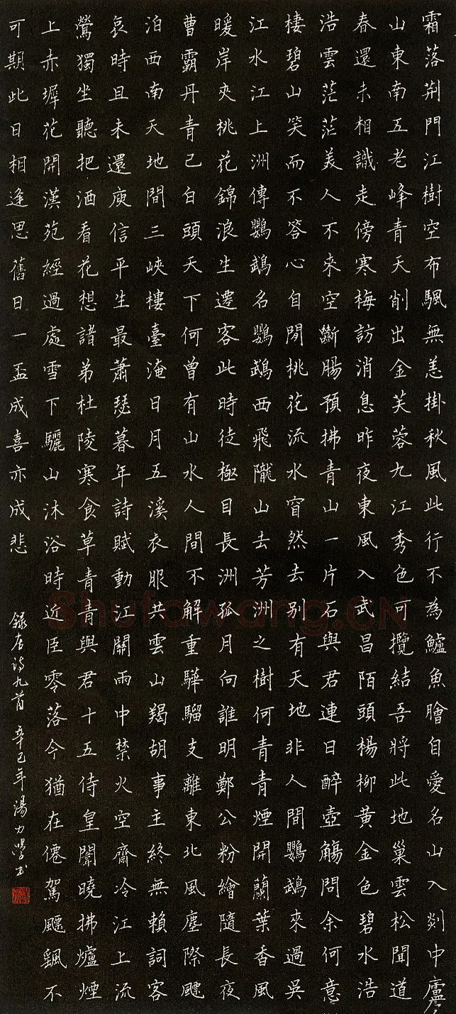 汤力硬笔录唐诗九首 硬笔书法作品欣赏