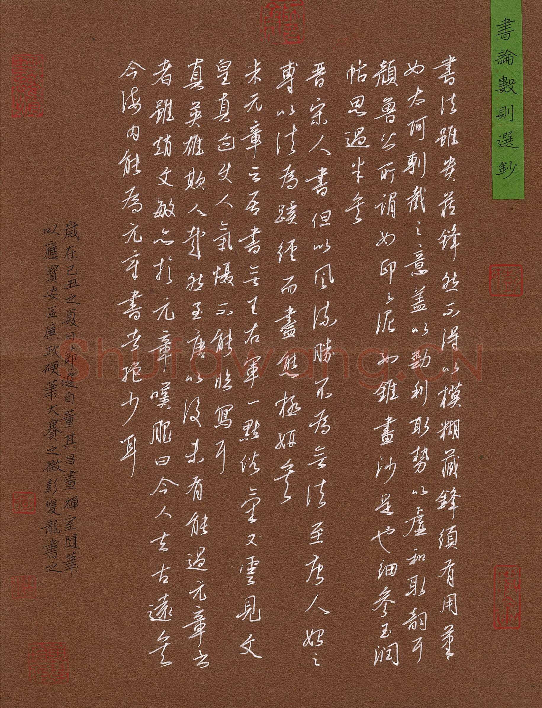 彭双龙硬笔行书书论数则选抄,硬笔书法作品
