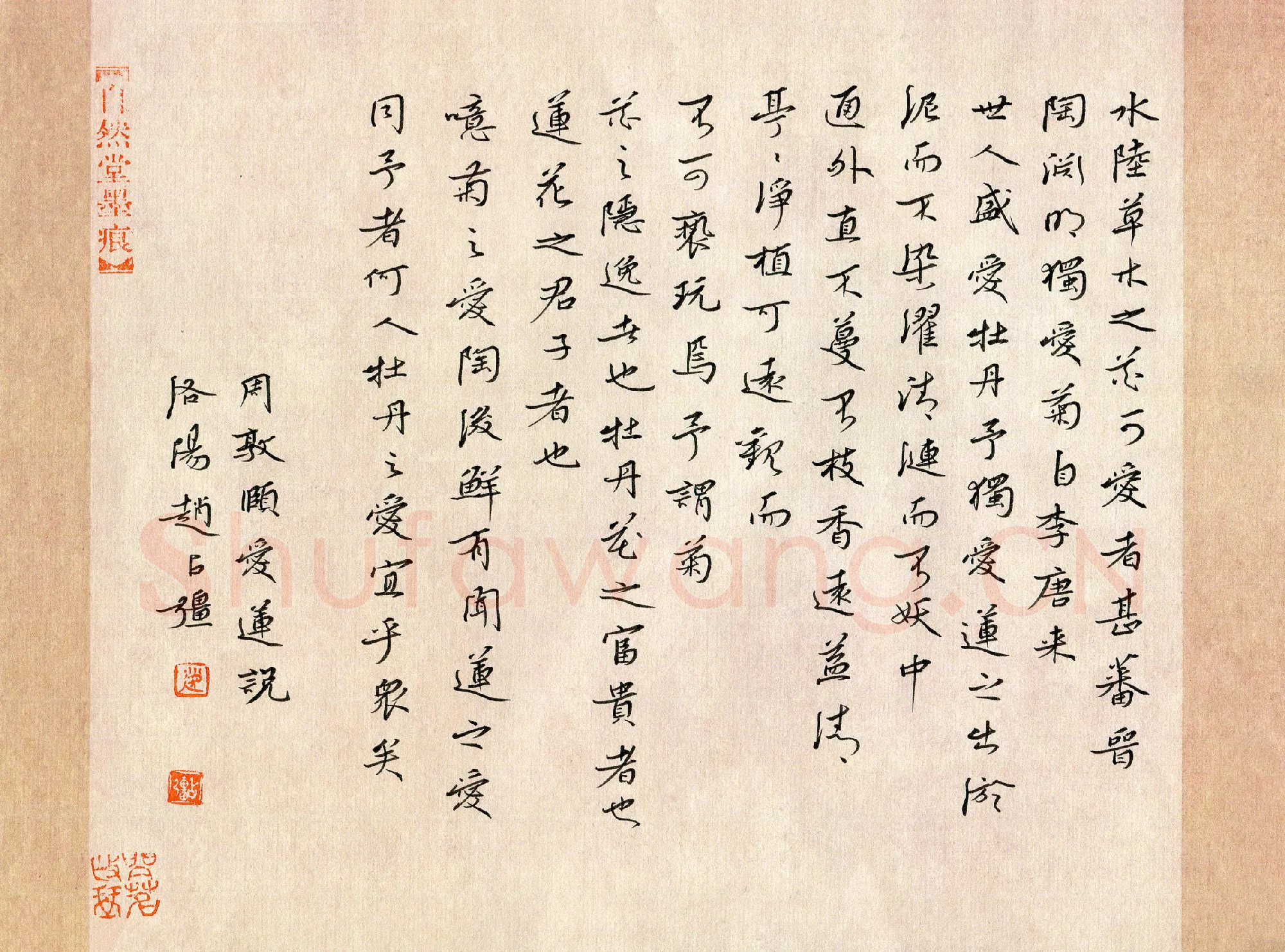 赵占强硬笔行书周敦颐爱莲说,赵占强硬笔书法作品