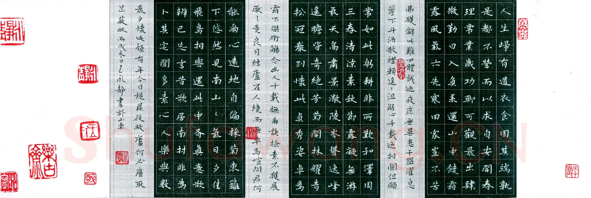 王永静硬笔楷书陶渊明诗,王永静硬笔书法作品