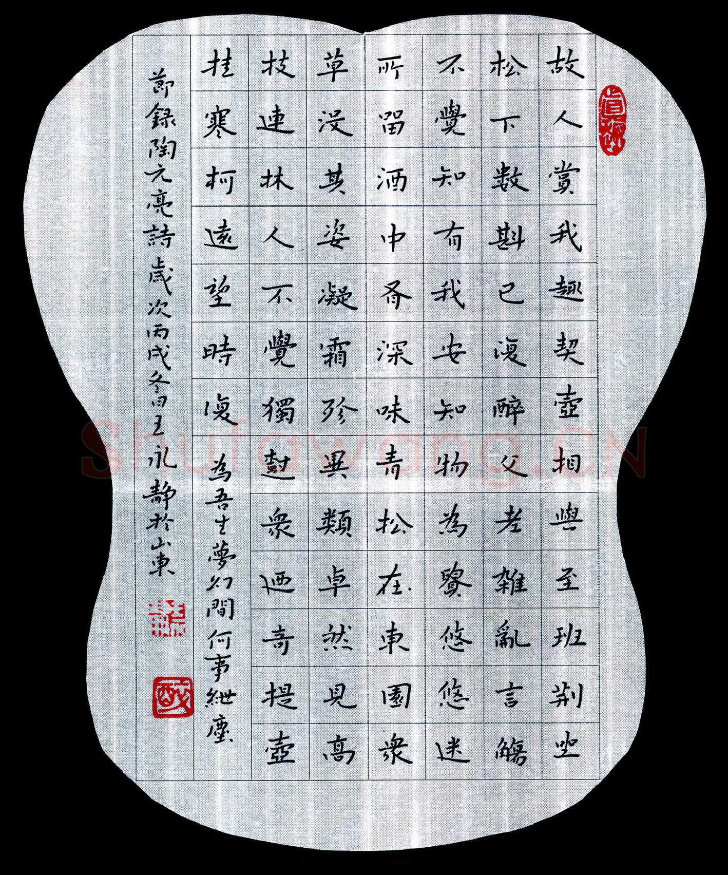 王永静硬笔楷书陶渊明诗,王永静硬笔书法作品