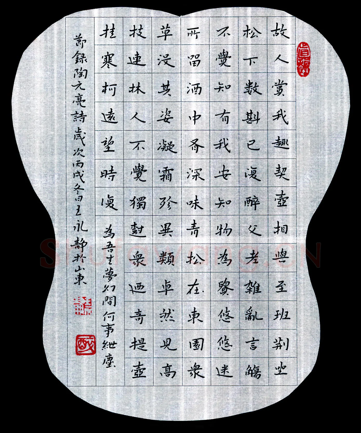 王永静硬笔楷书陶渊明诗,王永静硬笔书法作品