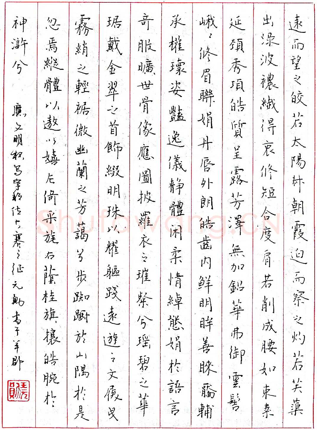 王元勋钢笔录《远而望之》硬笔书法作品欣赏