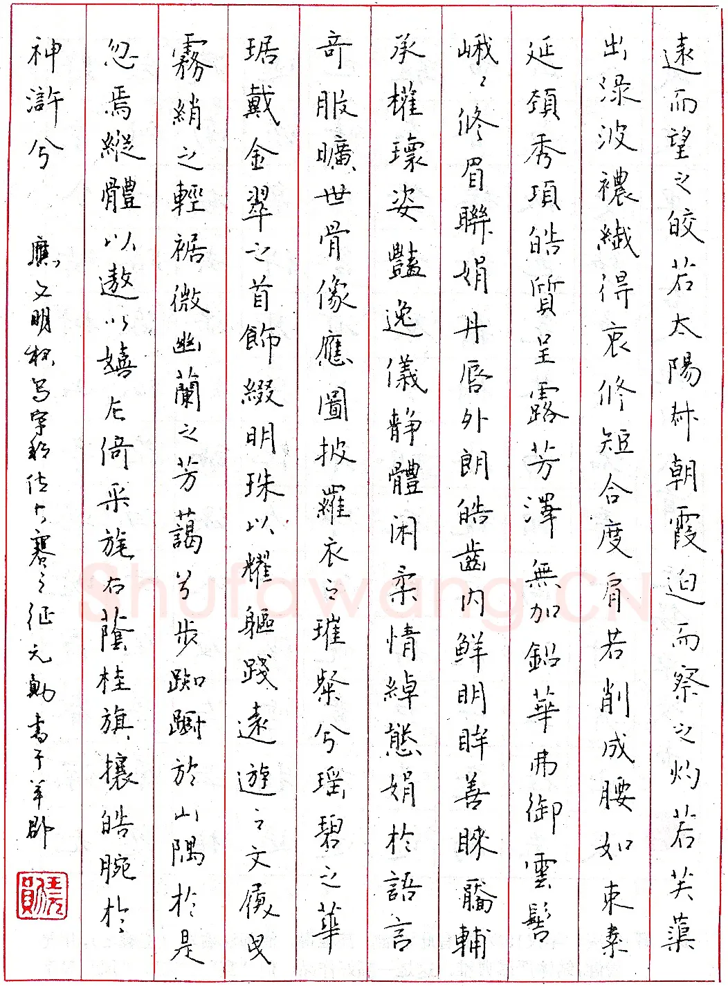 王元勋钢笔录《远而望之》硬笔书法作品欣赏