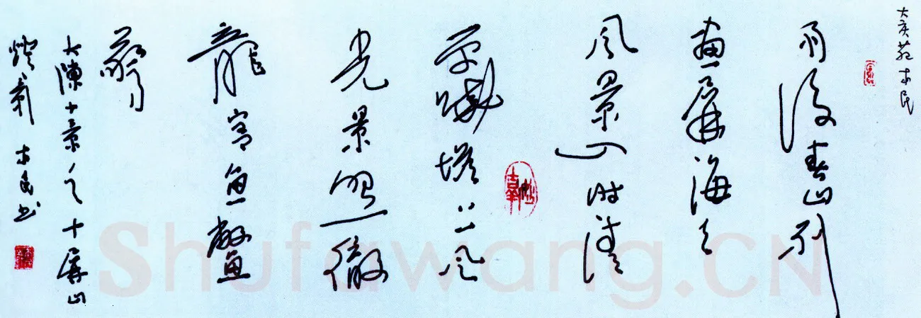 苑本民硬笔行草大陈十景之十屏山灯影 硬笔书法作品欣赏