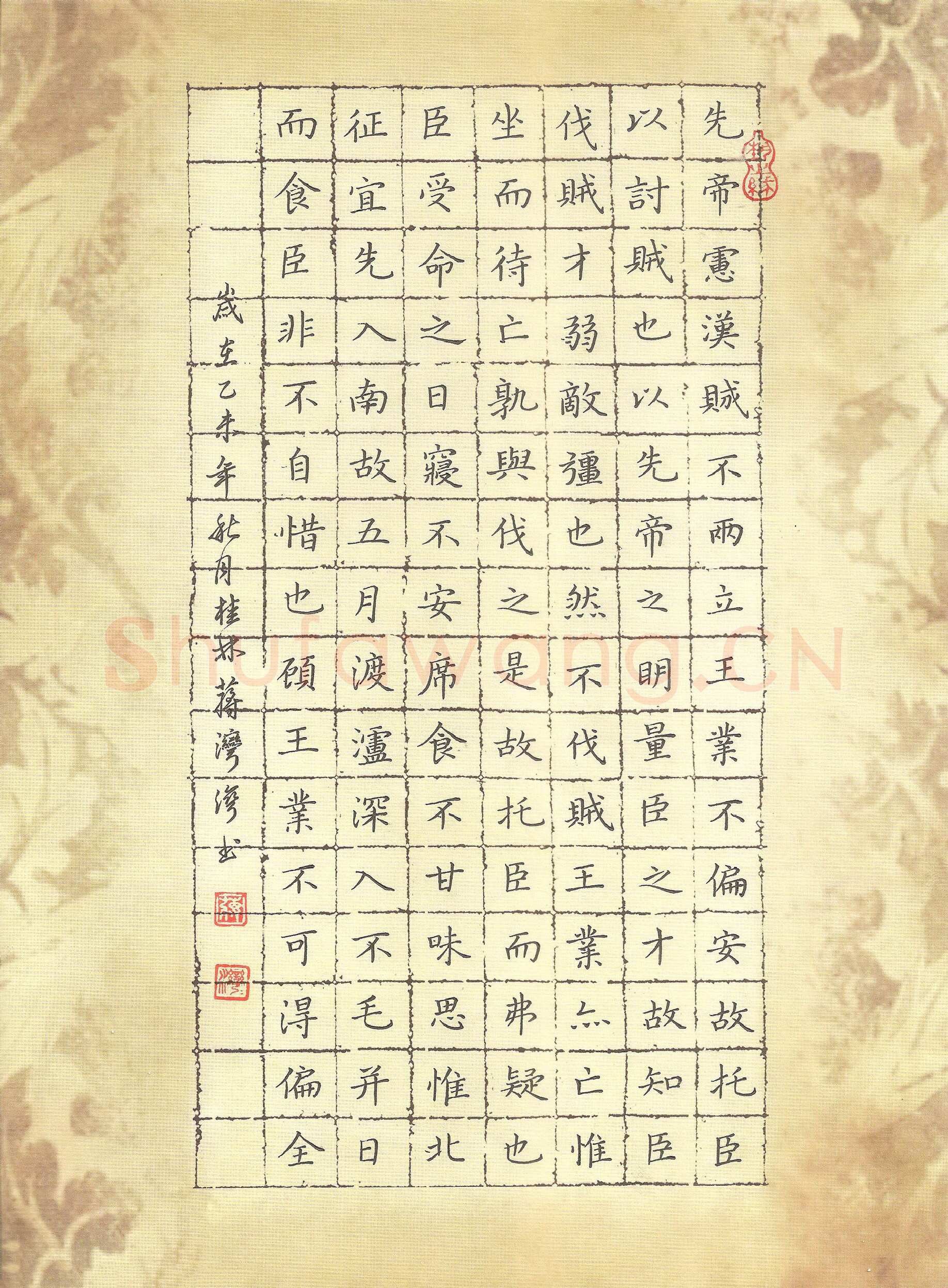 蒋湾湾硬笔楷书后出师表节录,蒋湾湾硬笔书法作品