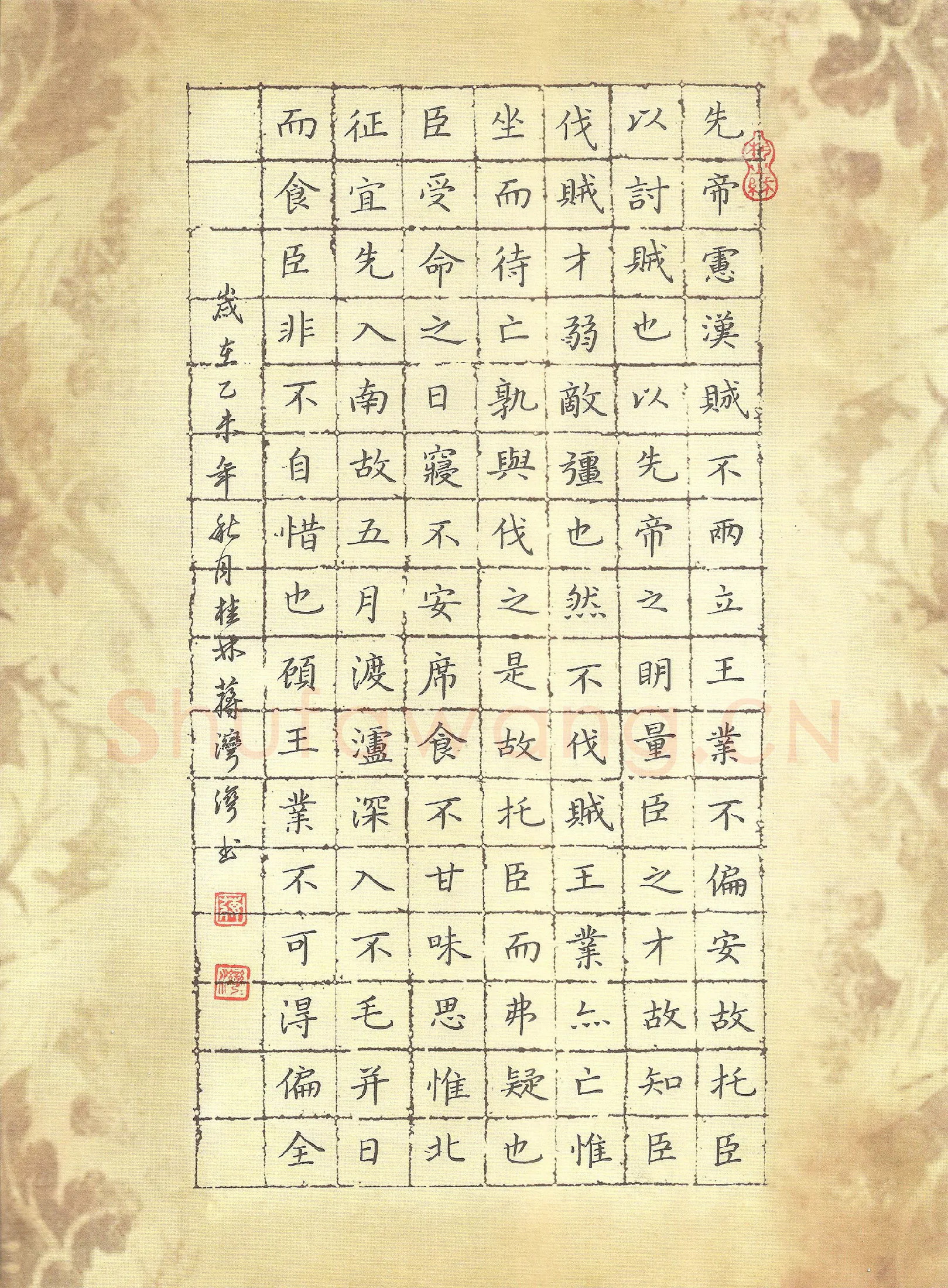 蒋湾湾硬笔楷书后出师表节录,蒋湾湾硬笔书法作品