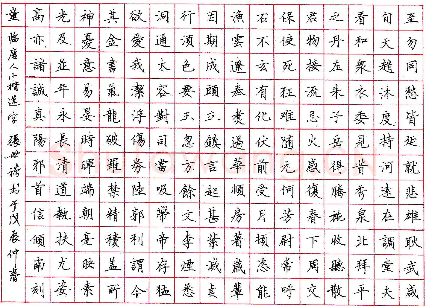 张世裕钢笔临唐人小楷选字 硬笔书法作品欣赏