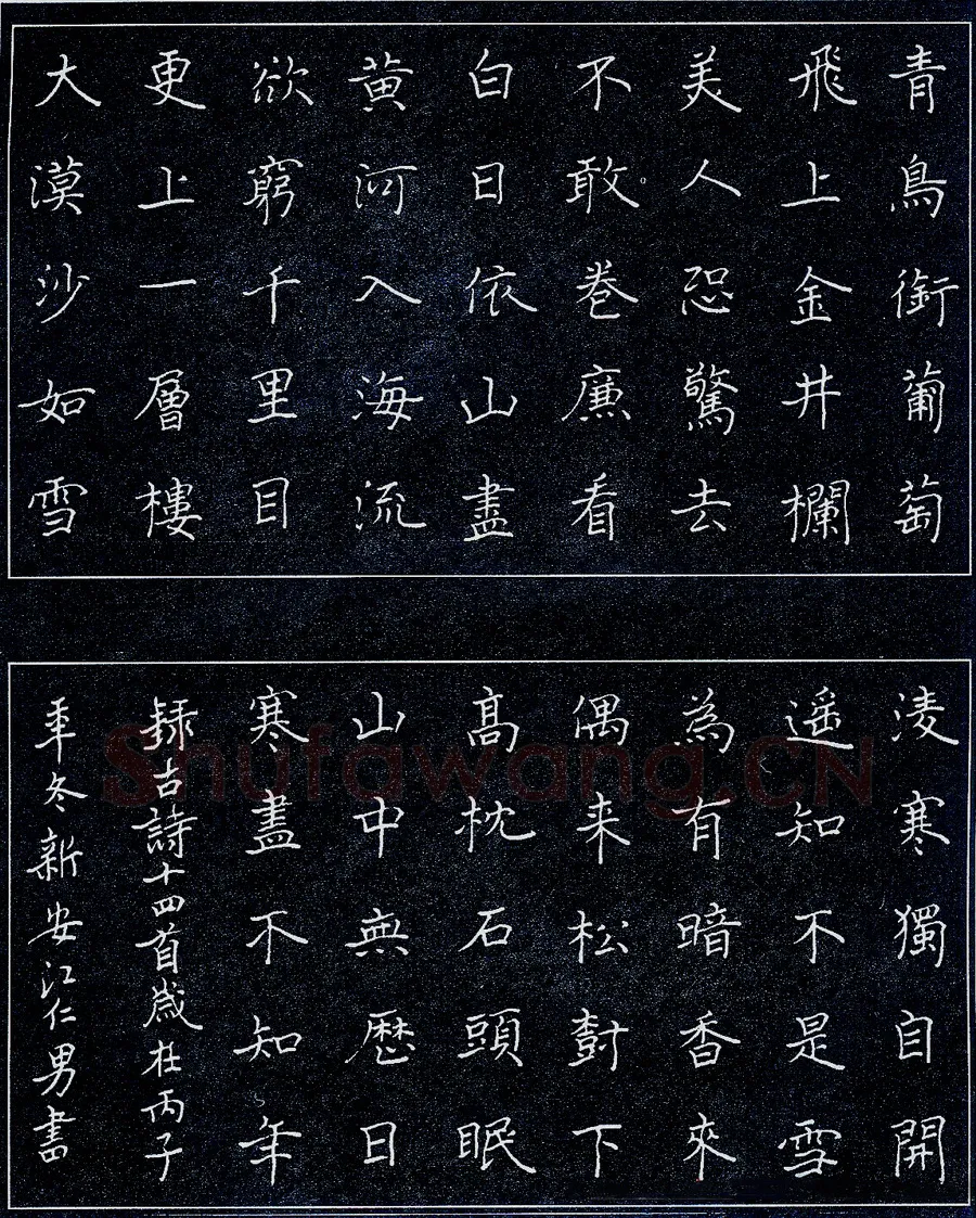 邹仁男硬笔录古诗十四首(局部) 硬笔书法作品欣赏