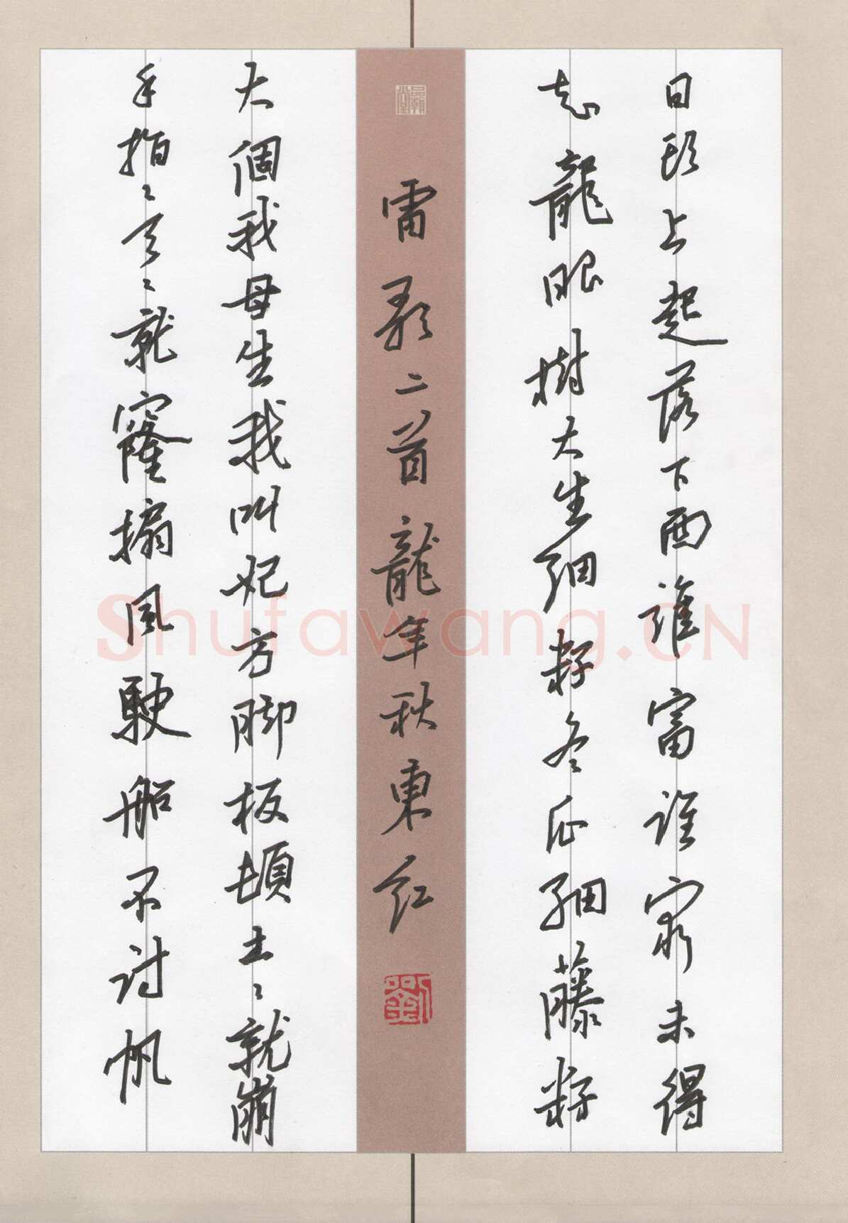 刘东红硬笔行书雷歌二首,刘东红硬笔书法作品