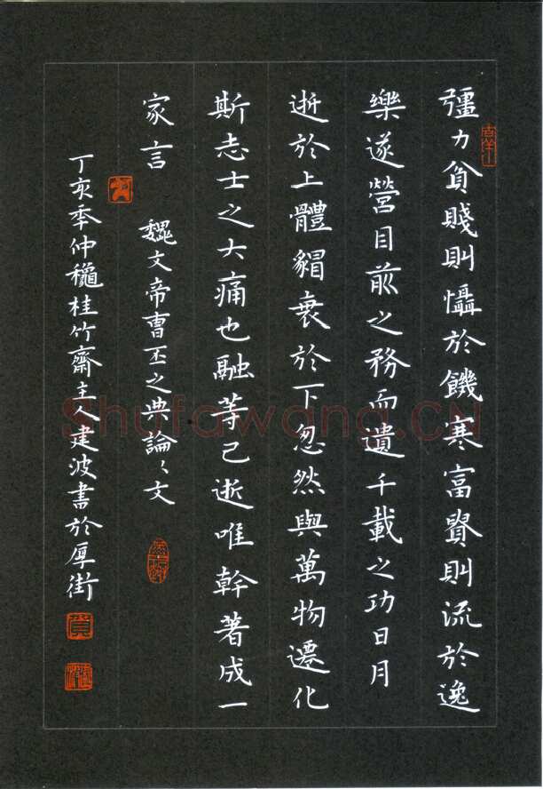 贺建波硬笔楷书曹丕典论论文,贺建波硬笔书法作品