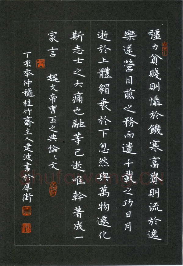 贺建波硬笔楷书曹丕典论论文,贺建波硬笔书法作品