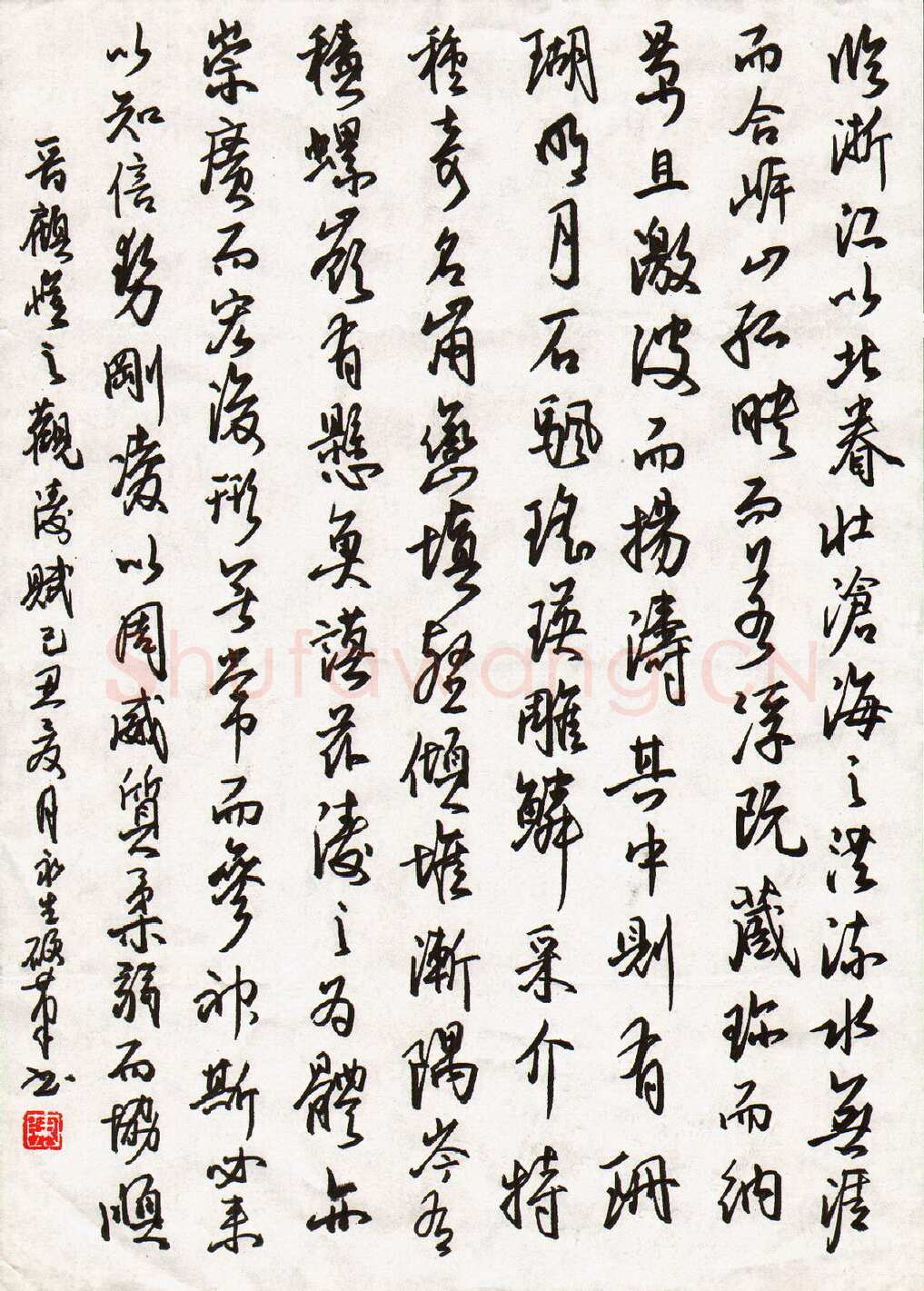 陈永生硬笔行书顾恺之观涛赋,陈永生硬笔书法作品