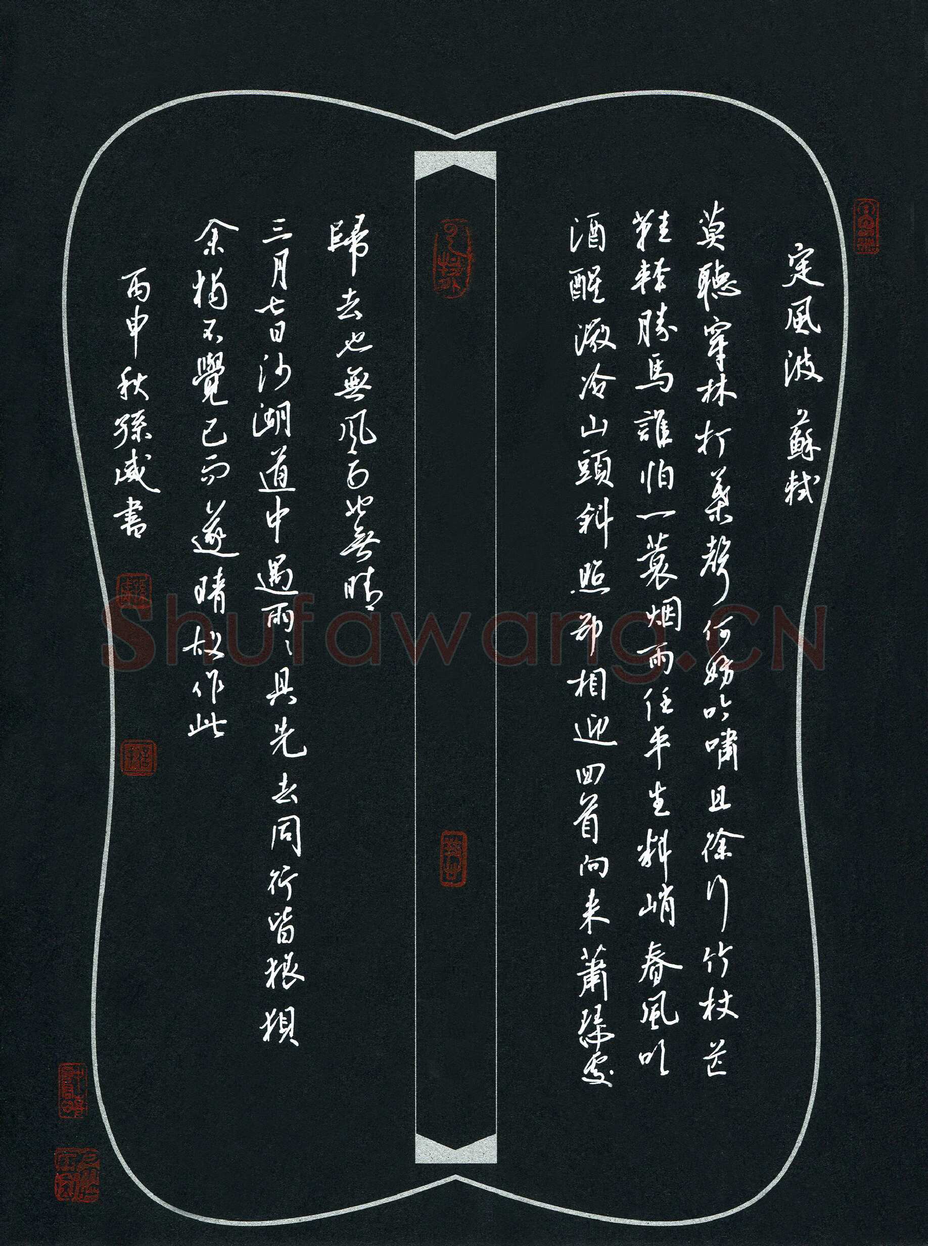 孙威硬笔行书苏轼词定风波,孙威硬笔书法作品