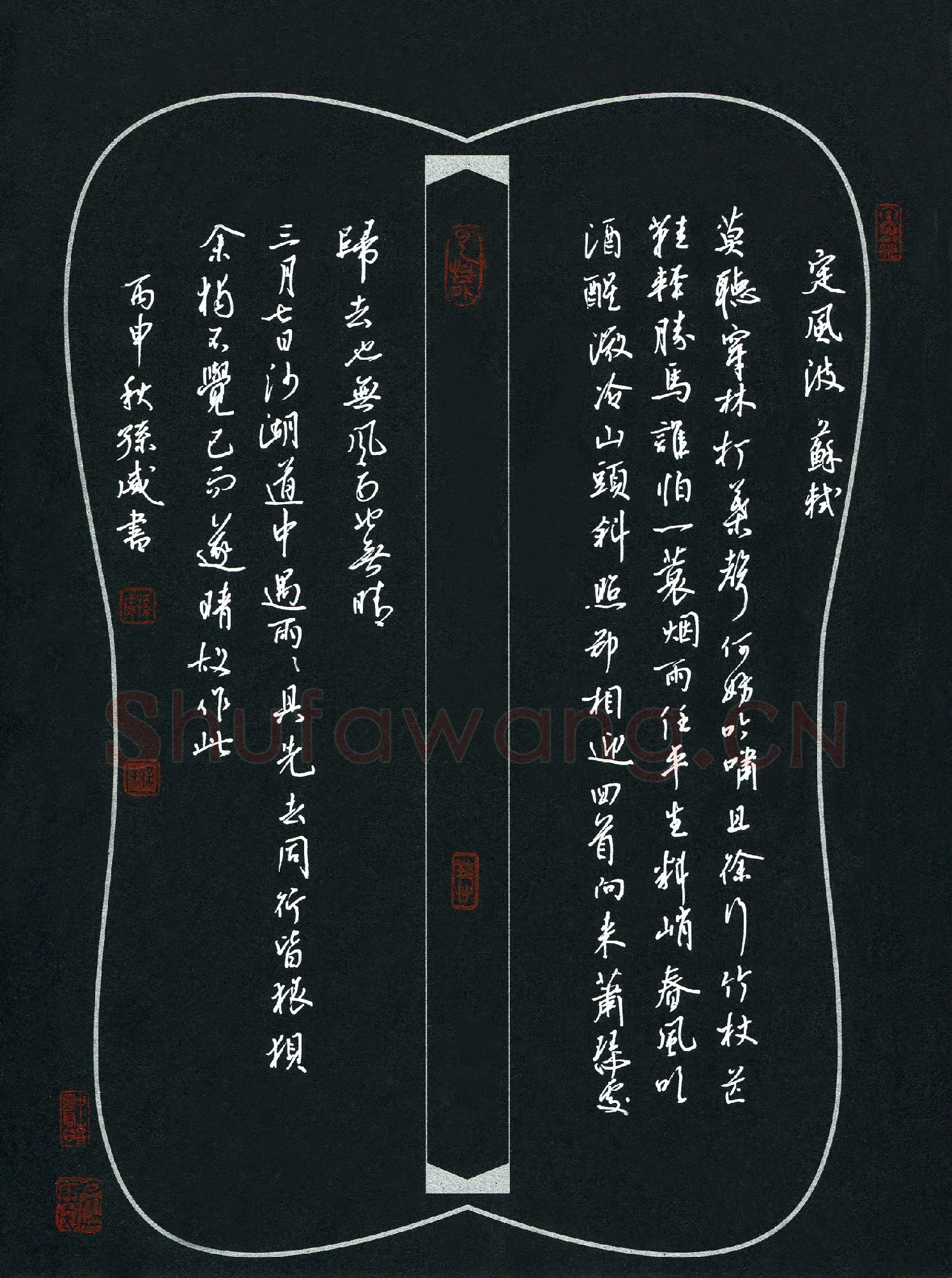 孙威硬笔行书苏轼词定风波,孙威硬笔书法作品