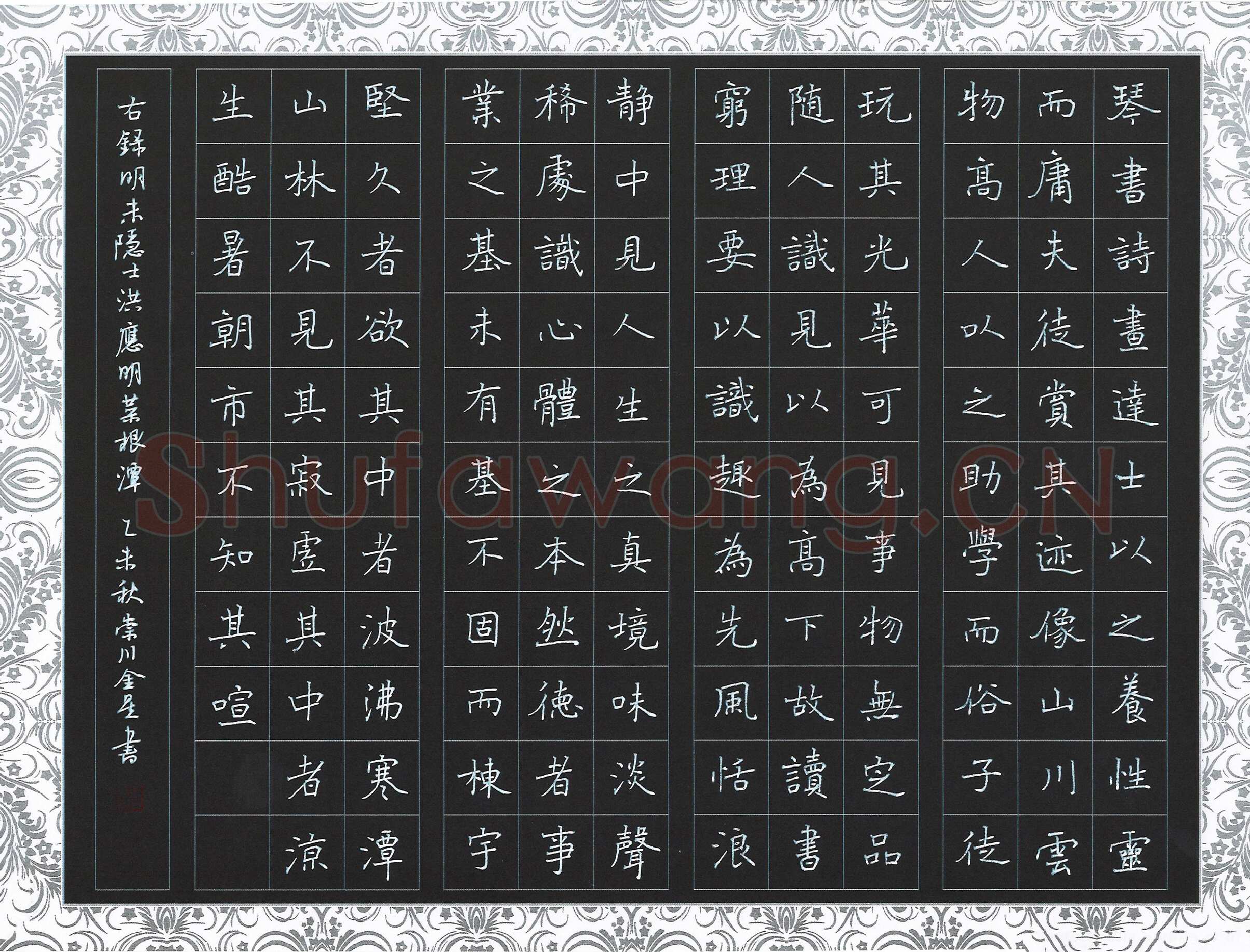 蔡金星硬笔楷书菜根潭节选,蔡金星硬笔书法作品