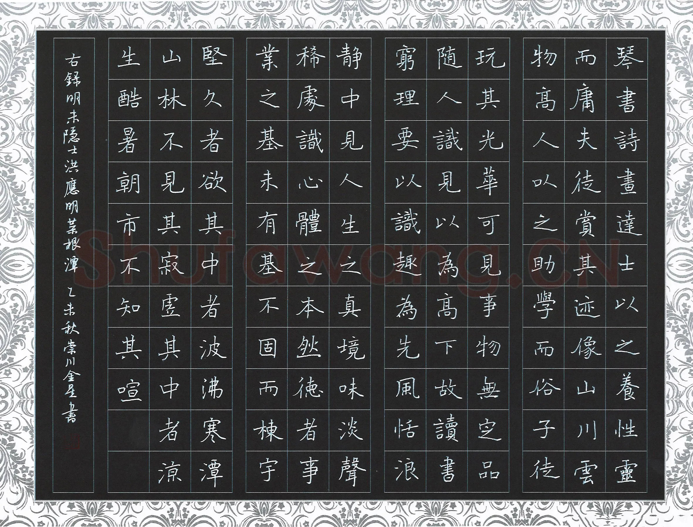 蔡金星硬笔楷书菜根潭节选,蔡金星硬笔书法作品