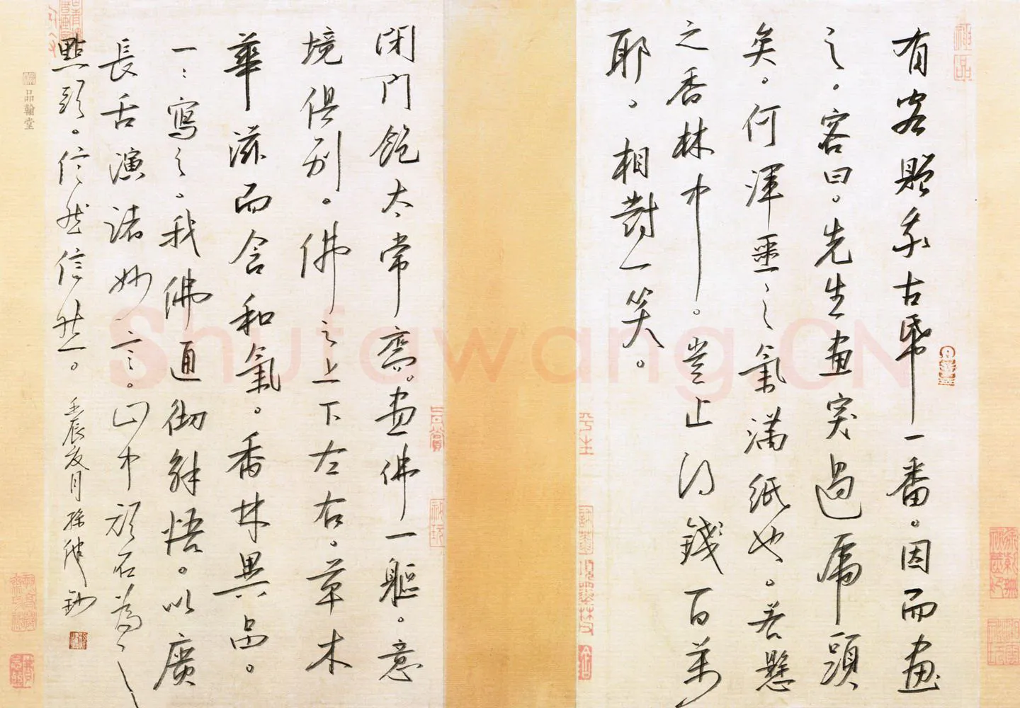 孙健硬笔行书有客赠我古纸一番,孙健硬笔书法作品