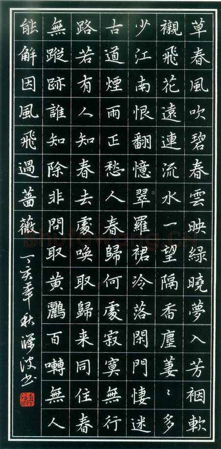 乔筱波硬笔楷书玉楼春一首,硬笔书法作品