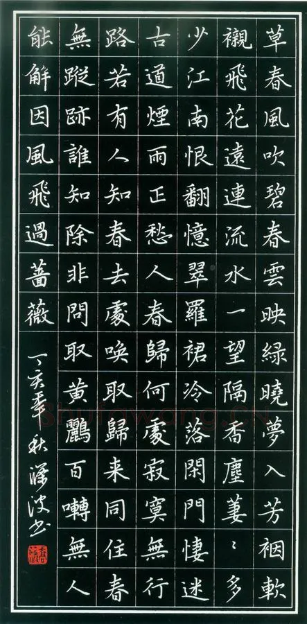 乔筱波硬笔楷书玉楼春一首,硬笔书法作品