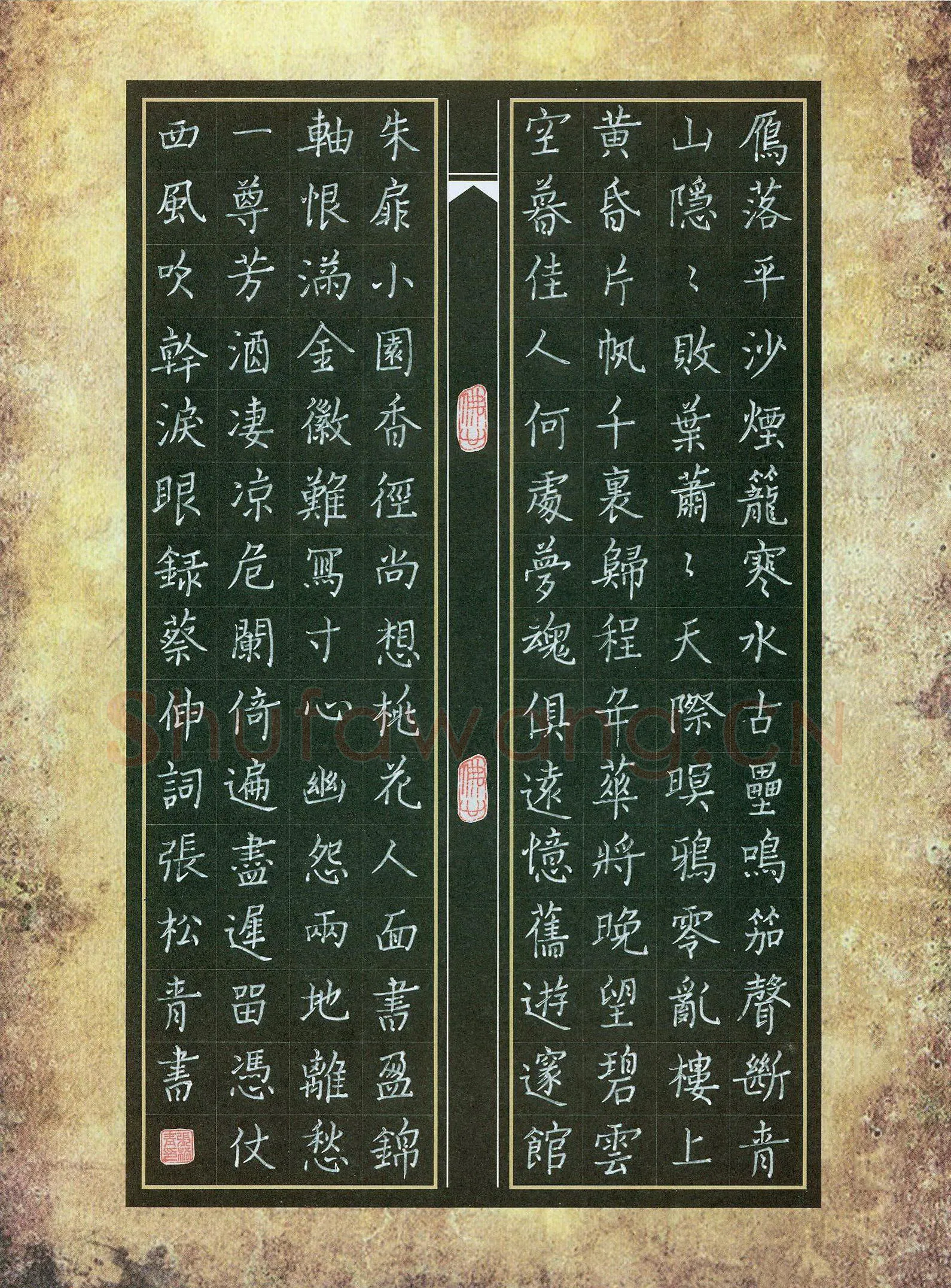 张松青硬笔楷书蔡伸词,张松青硬笔书法作品