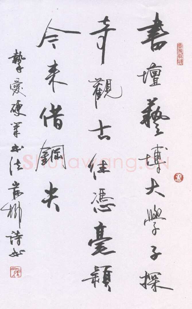 岸柳硬笔行书自作诗,岸柳硬笔书法作品