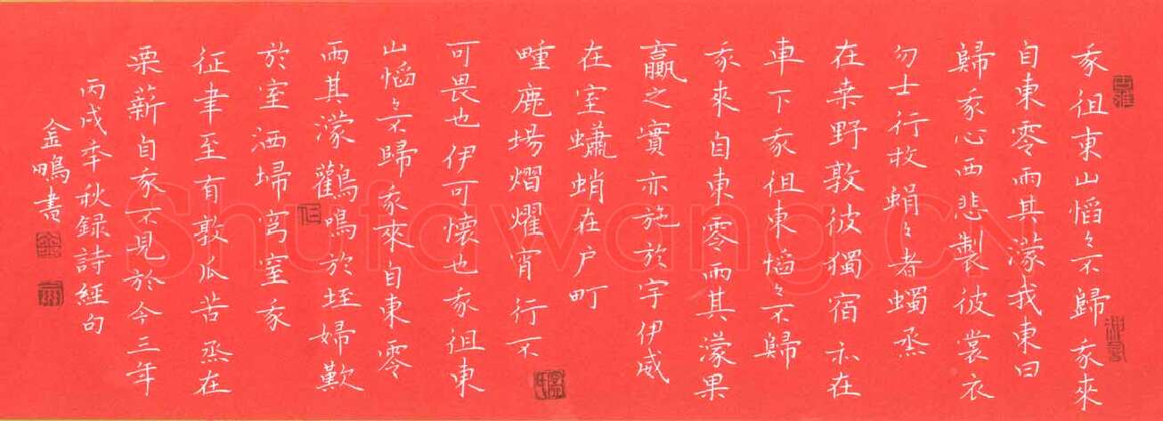 宁金鹏硬笔楷书录诗经句,宁金鹏硬笔书法作品