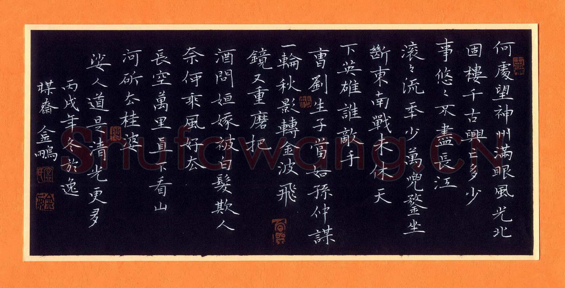 宁金鹏硬笔楷书辛弃疾词南乡子登京口北固亭有怀,宁金鹏硬笔书法作品