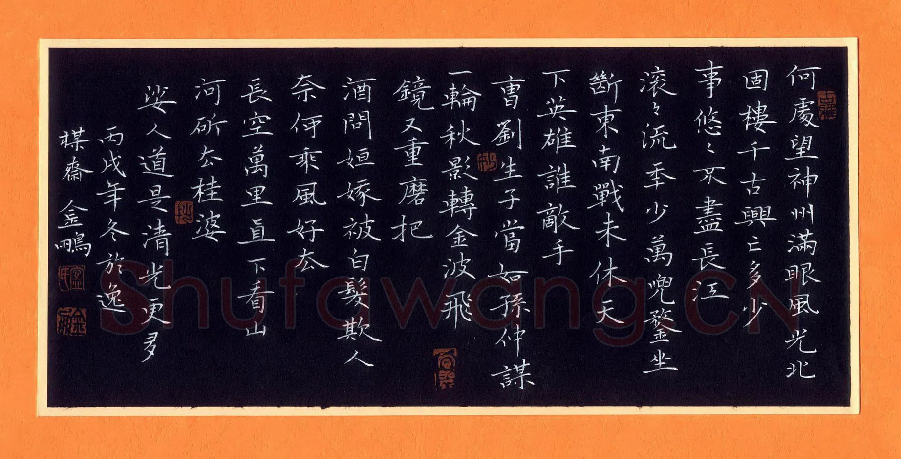宁金鹏硬笔楷书辛弃疾词南乡子登京口北固亭有怀,宁金鹏硬笔书法作品