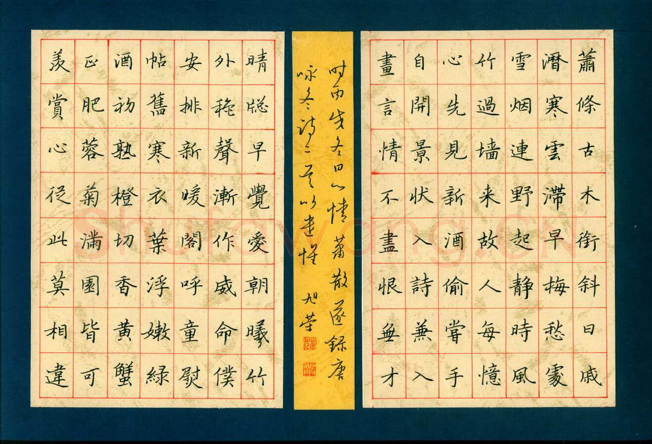 姚旭荣硬笔楷书唐咏冬诗二首,姚旭荣硬笔书法作品