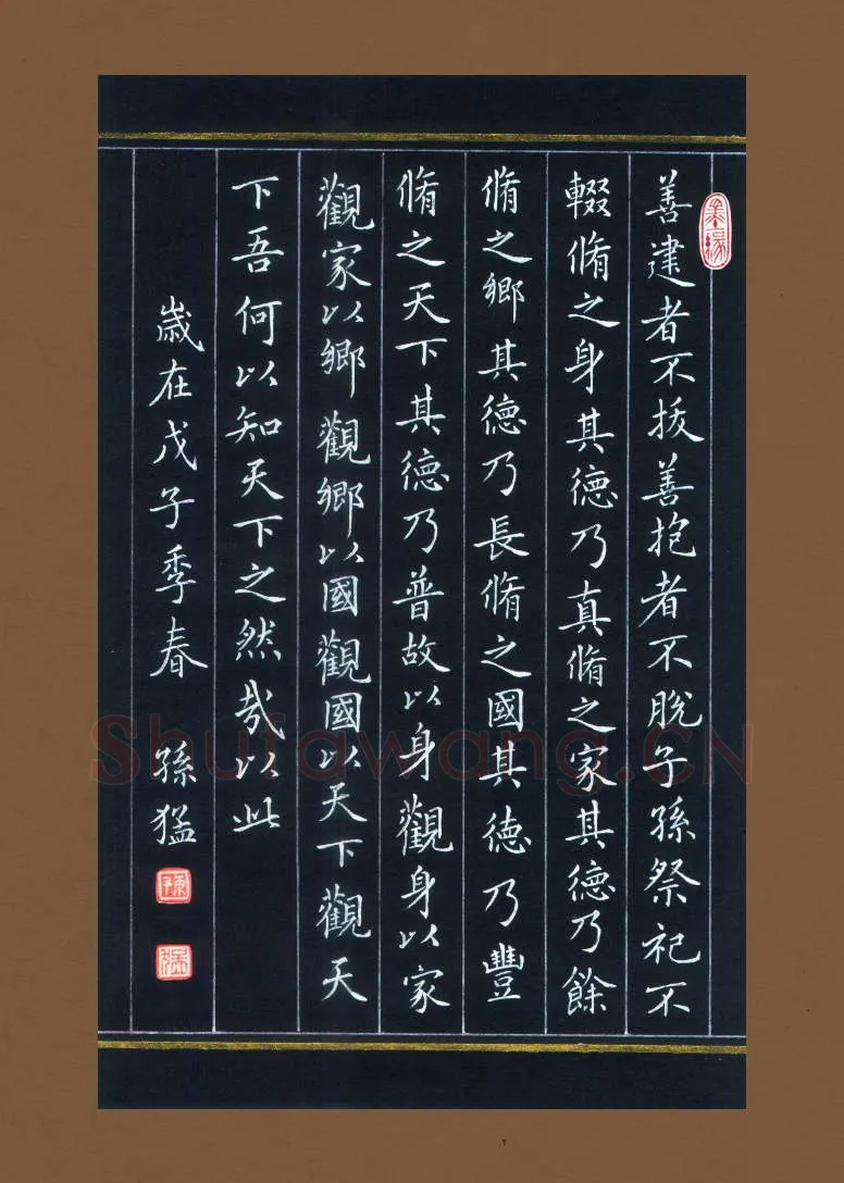 孙猛硬笔楷书道德经,孙猛硬笔书法作品