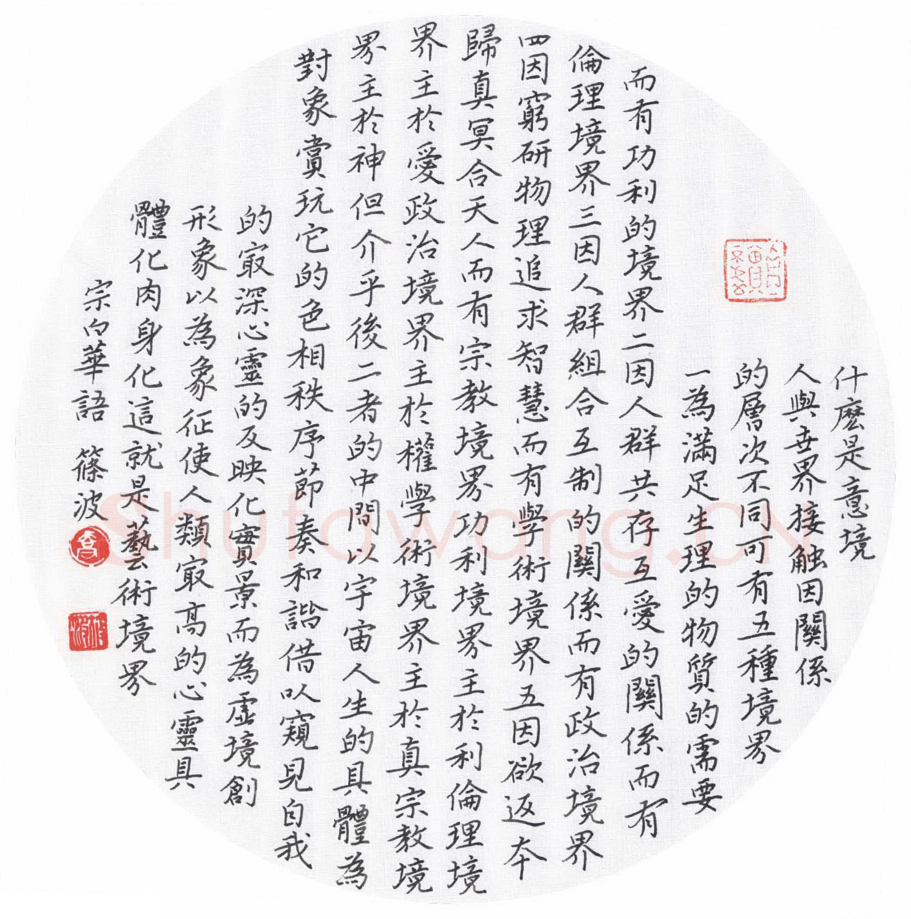 乔筱波硬笔楷书宗白华语,硬笔书法作品