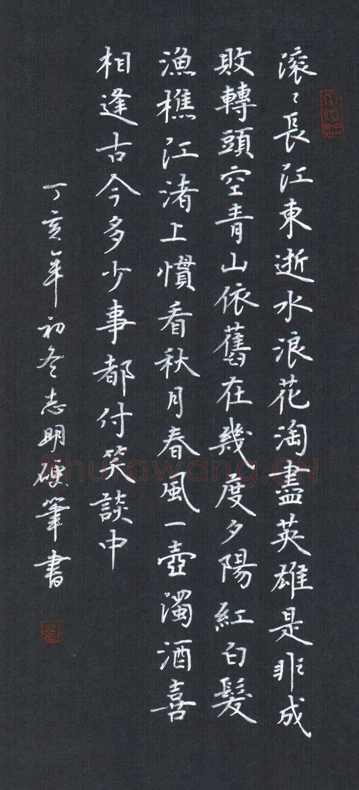 刘志明硬笔楷书滚滚长江东逝水,刘志明硬笔书法作品
