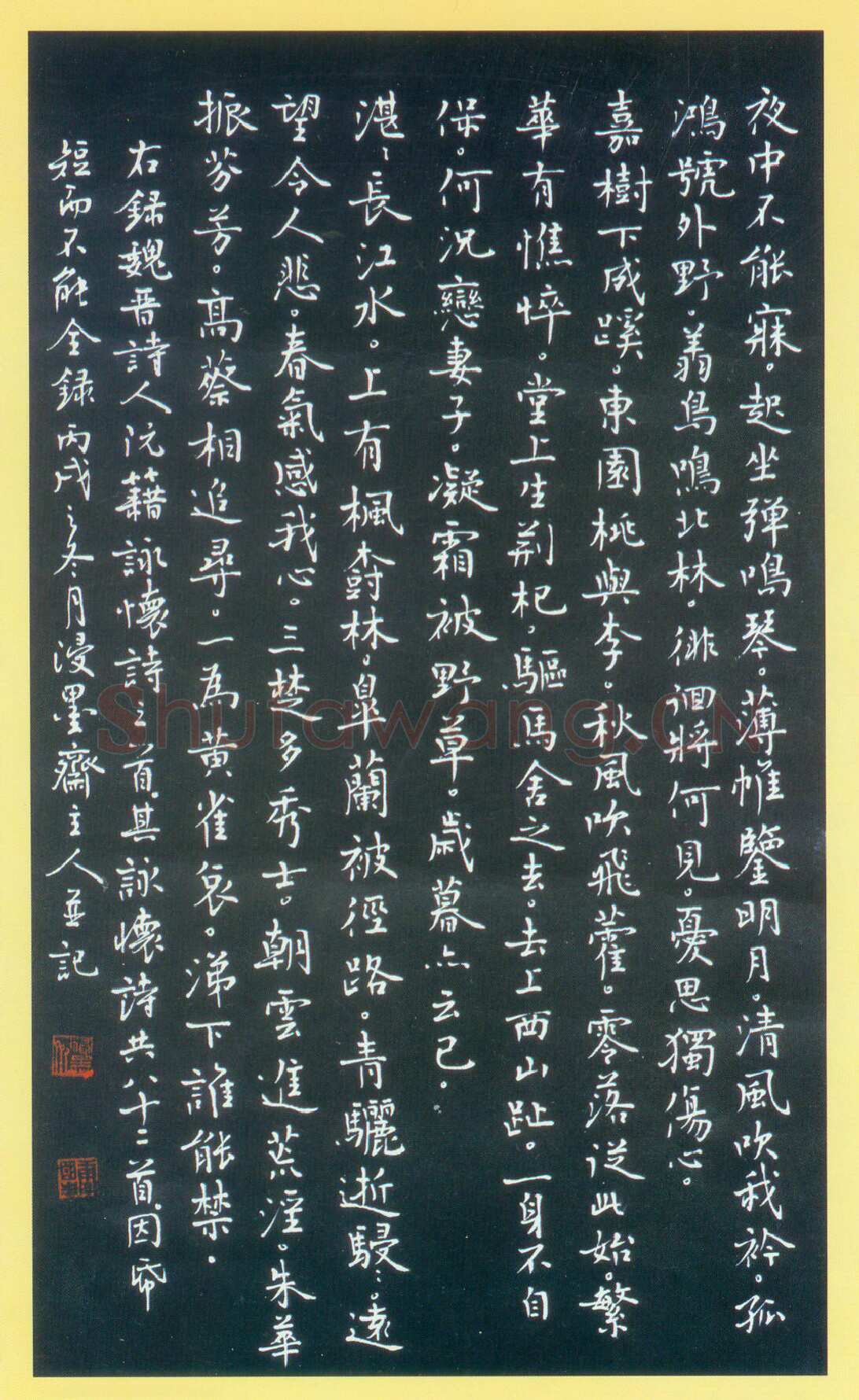 唐国生硬笔楷书阮籍诗三首,唐国生硬笔书法作品