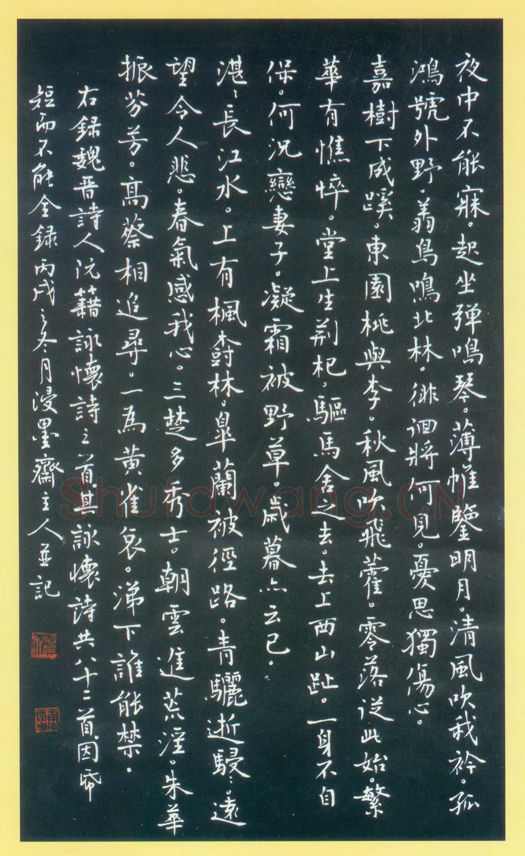 唐国生硬笔楷书阮籍诗三首,唐国生硬笔书法作品