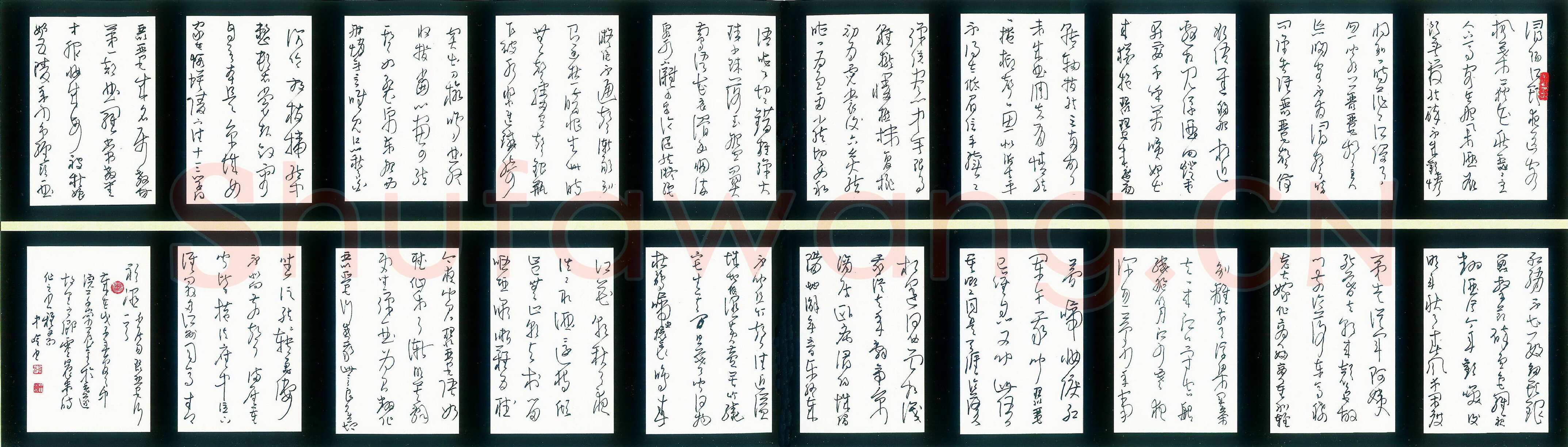 李中岭硬笔草书白居易琵琶行,李中岭硬笔书法作品