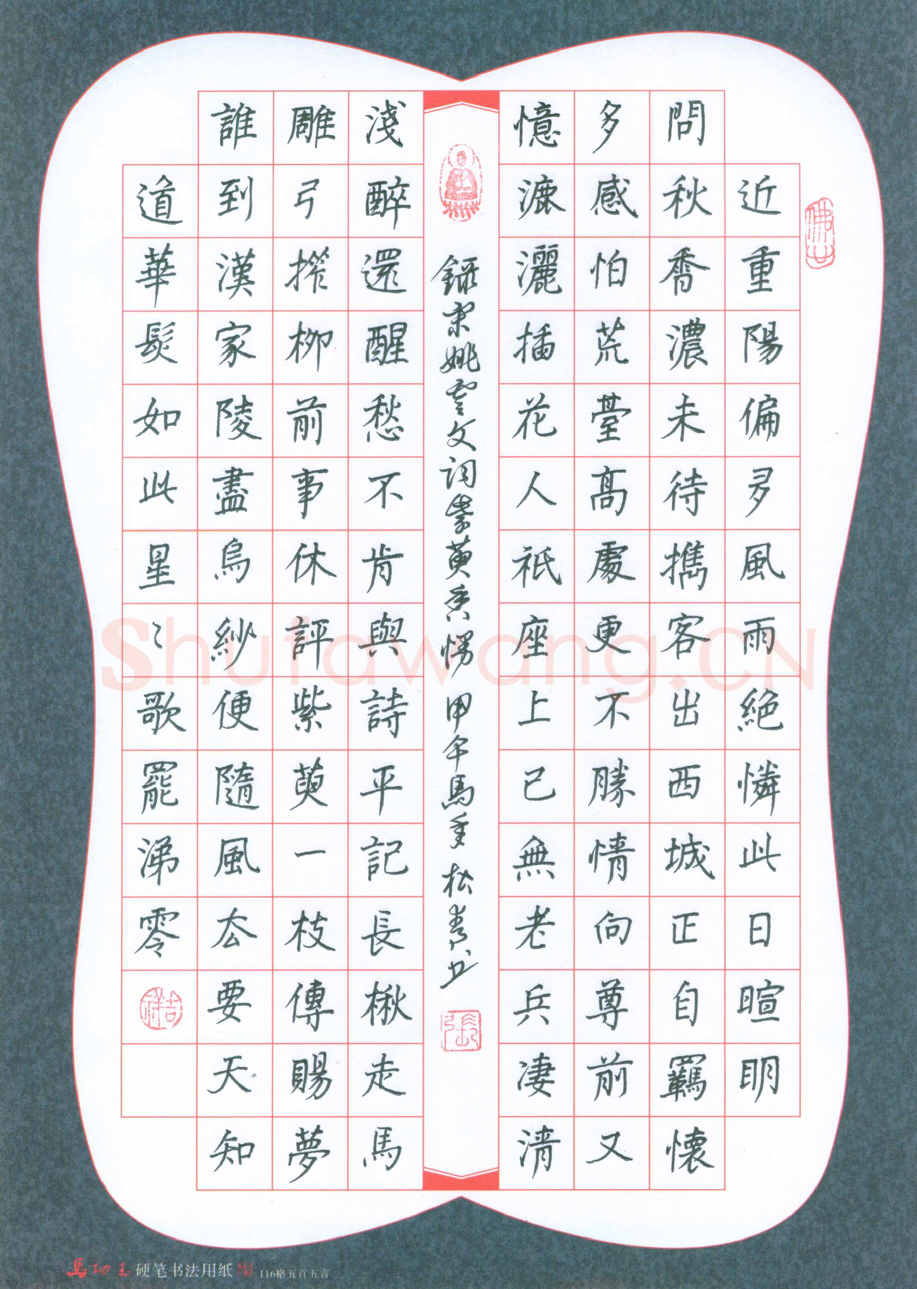 张松青硬笔楷书姚云文词紫萸香慢,张松青硬笔书法作品