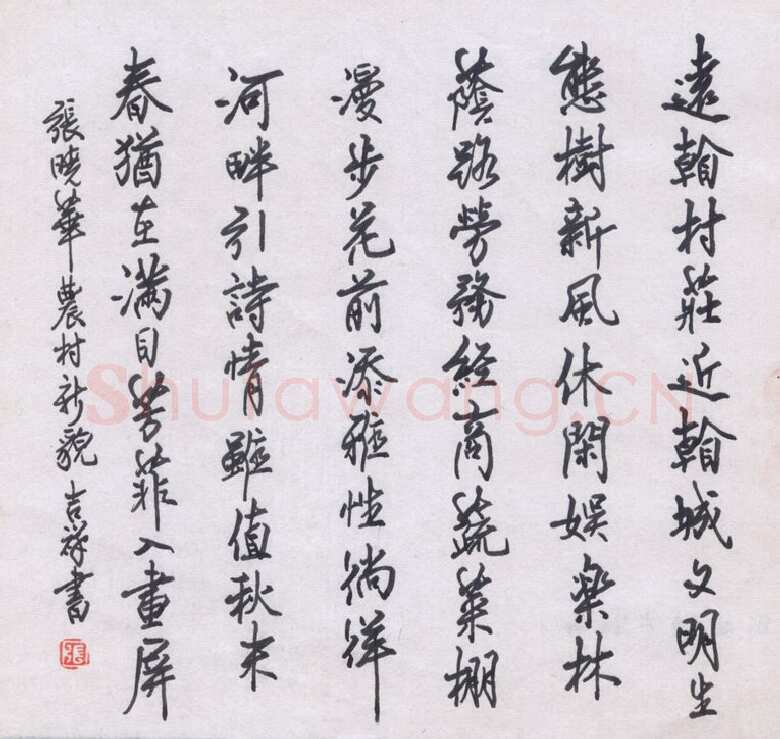 张吉祥硬笔行书张晓华农村新貌,张吉祥硬笔书法作品