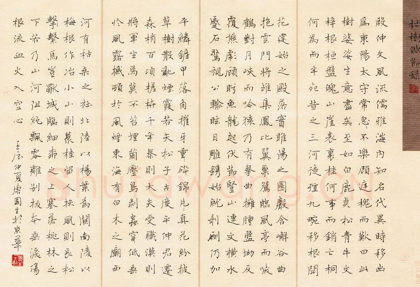 唐国生硬笔楷书枯树赋节录,唐国生硬笔书法作品