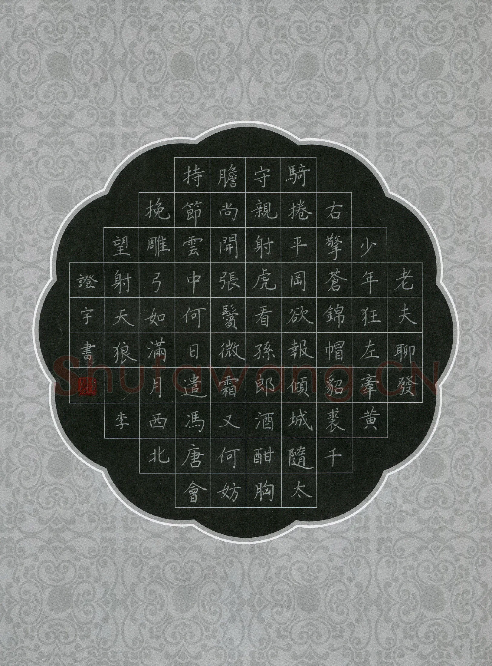 李证宇硬笔楷书苏轼词一首,李证宇硬笔书法作品